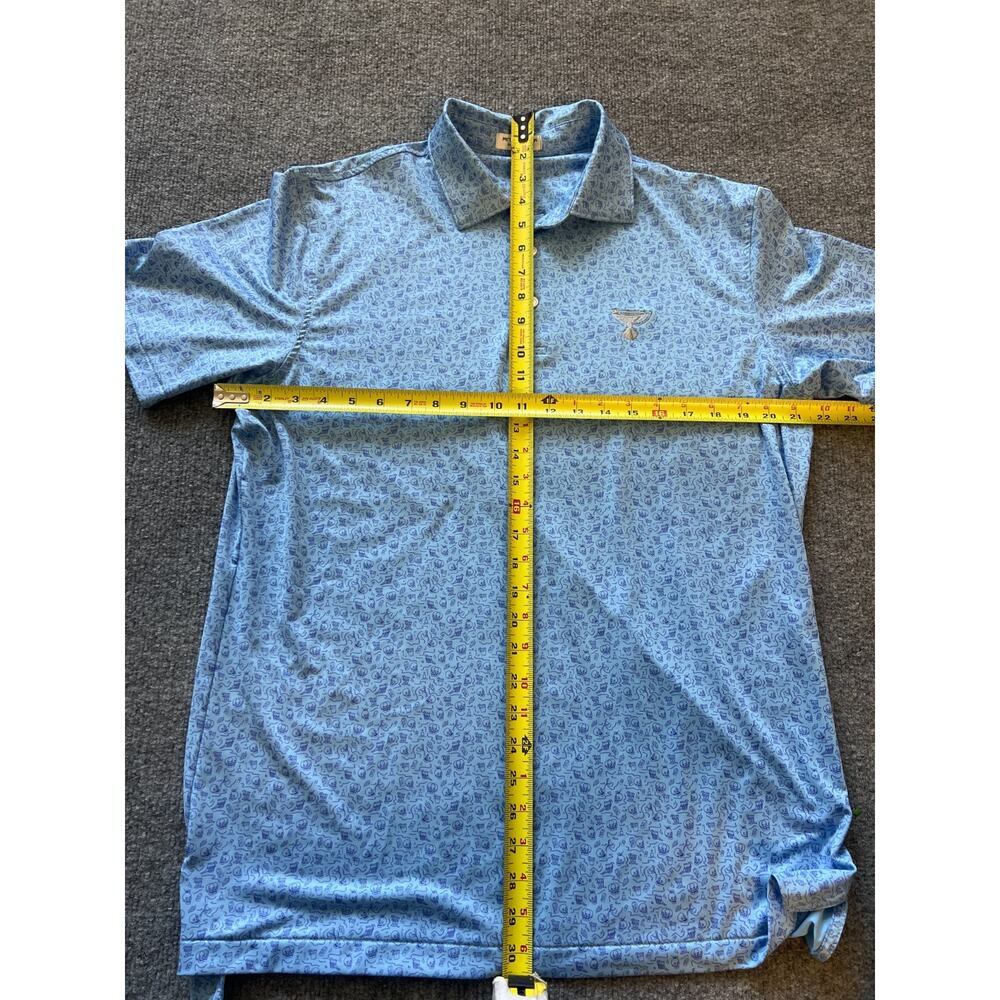 Peter Millar Mens St Louis Blues Summer Comfort Golf Blue Cocktail Polo Shirt M - Picture 6 of 9